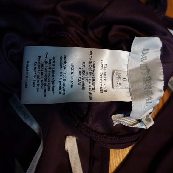 Plum bridesmaid dress with cowl back detail (knee length) - Picture 4 of 5